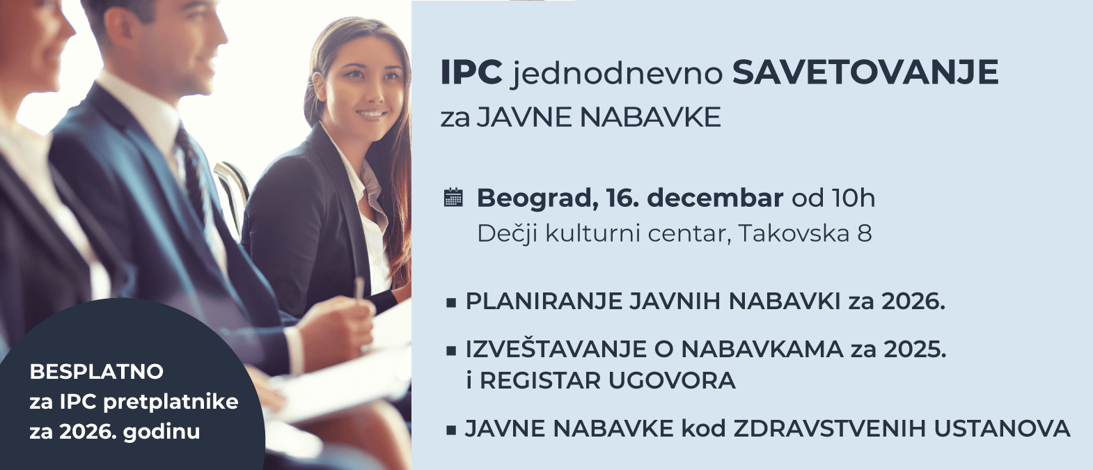 IPC jednodnevno SAVETOVANJE za JAVNE NABAVKE