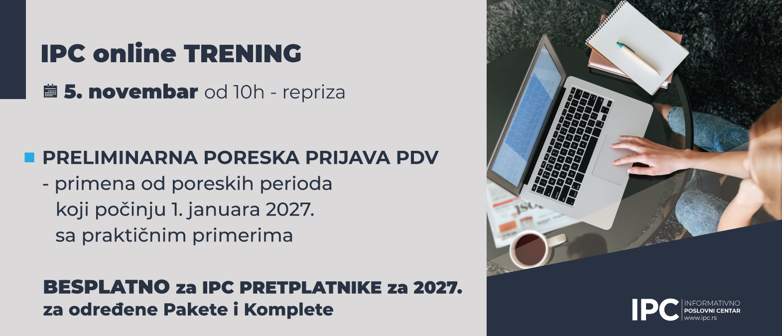 IPC Trening - PRELIMINARNA PORESKA PRIJAVA PDV
